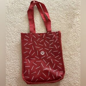 Maroon all over print lulu reusable bag